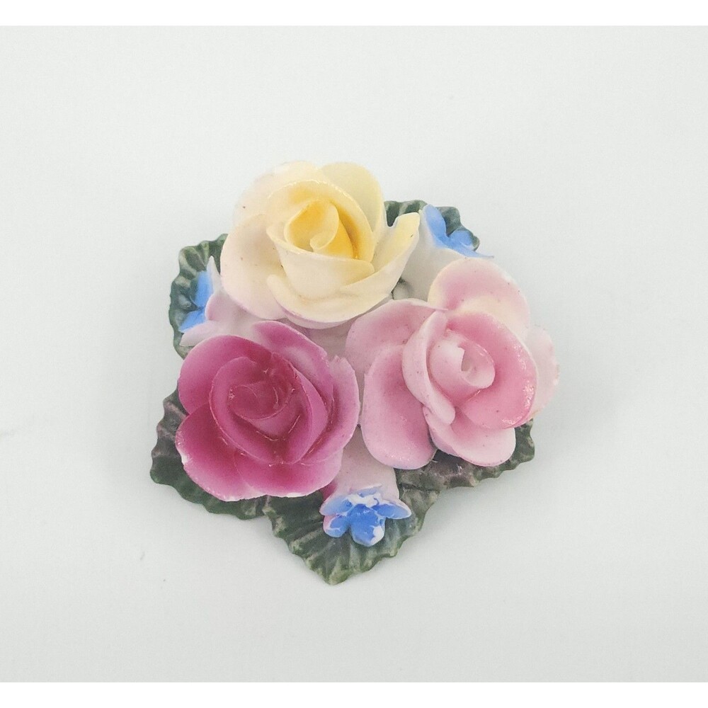 Vintage Thorley English Bone China Floral Bouquet 1.5" Brooch
